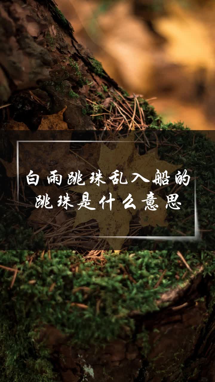 白雨跳珠乱入船的跳珠是什么意思