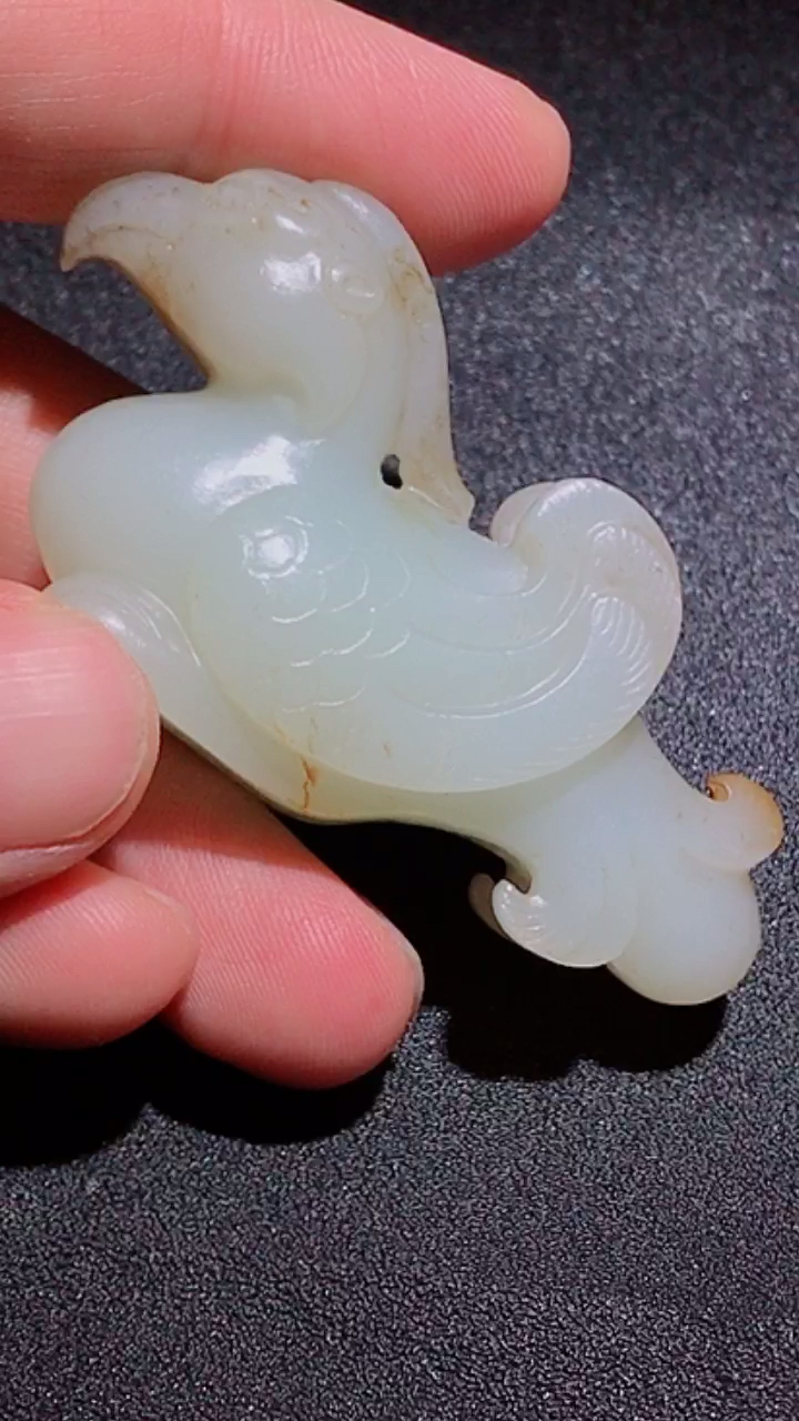高古玉#精品高古和田玉圆雕玉鸟