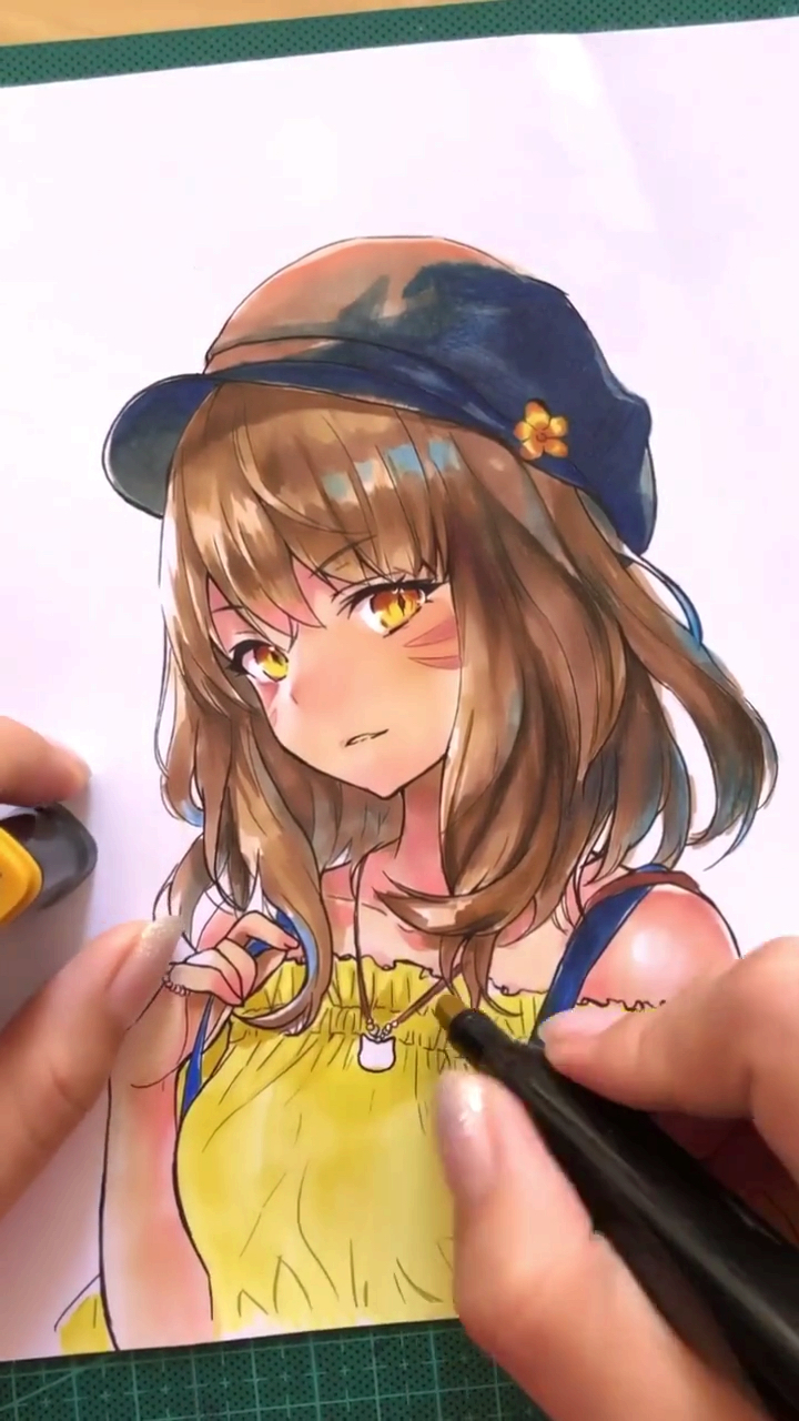 贴秋膘#马克笔厚涂的效果