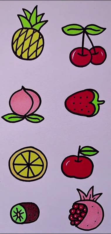 用数字0123456画水果是不是很简单呀