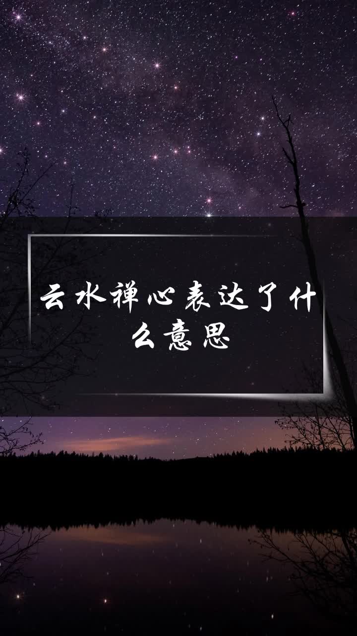 云水禅心表达了什么意思