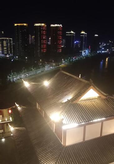 永州市冷水滩区,河东美丽的夜景.