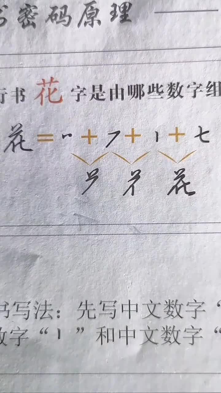 花字的行書寫法,一起練字吧