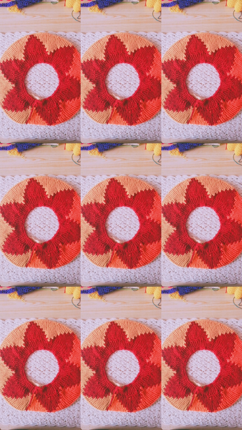 民间艺术手工编织太阳花马桶套