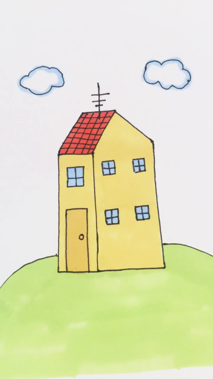 简笔画 佩奇家的二层小楼