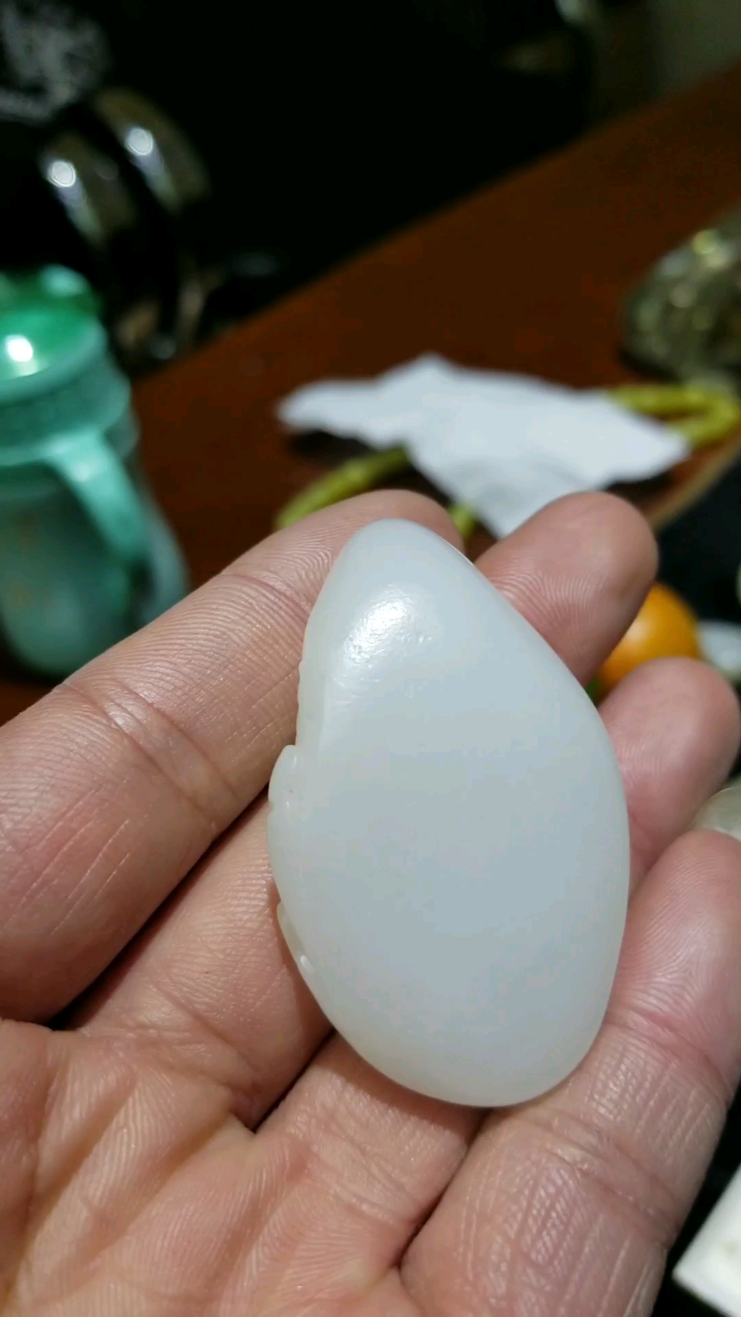 和田玉95于田料高白料观音