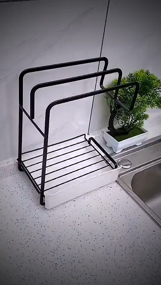 厨房用品这个抹布架真是太实用了,台面小的可以直接挂墙上,整洁又美观