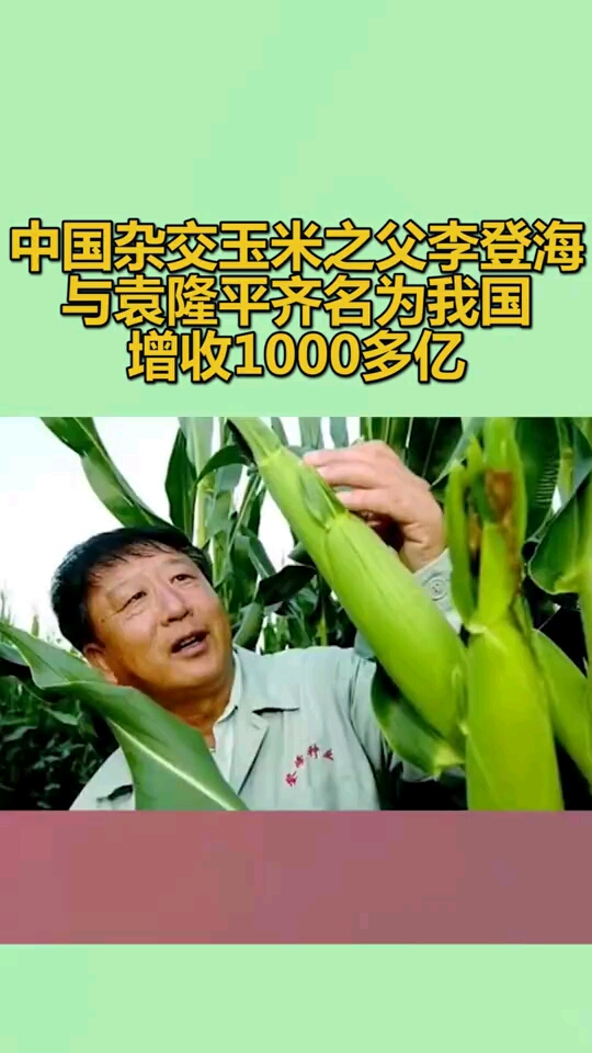 中国杂交玉米之父李登海与袁隆平齐名为我国增收1000多亿