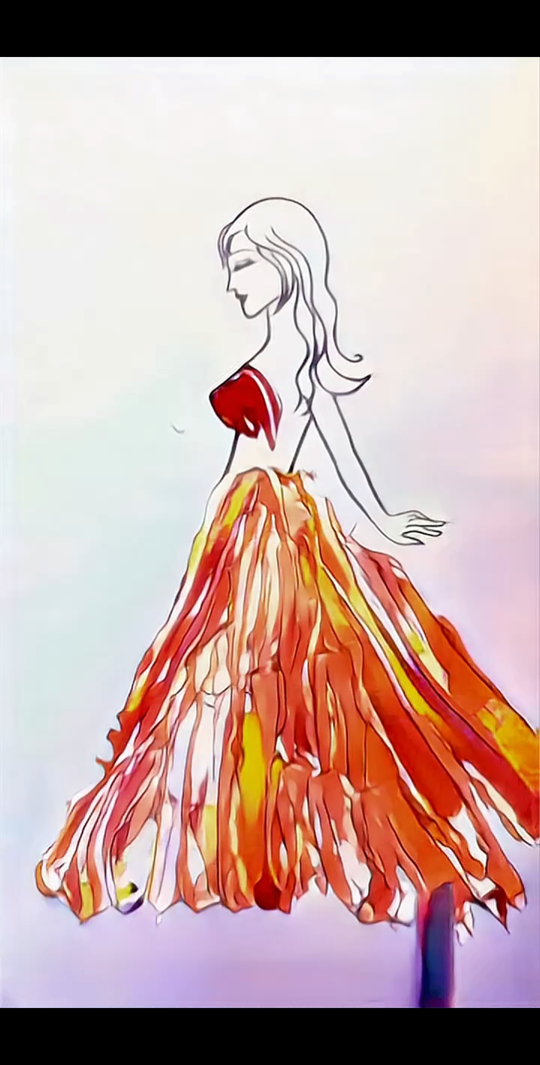 一键动漫#动漫人物画裙子