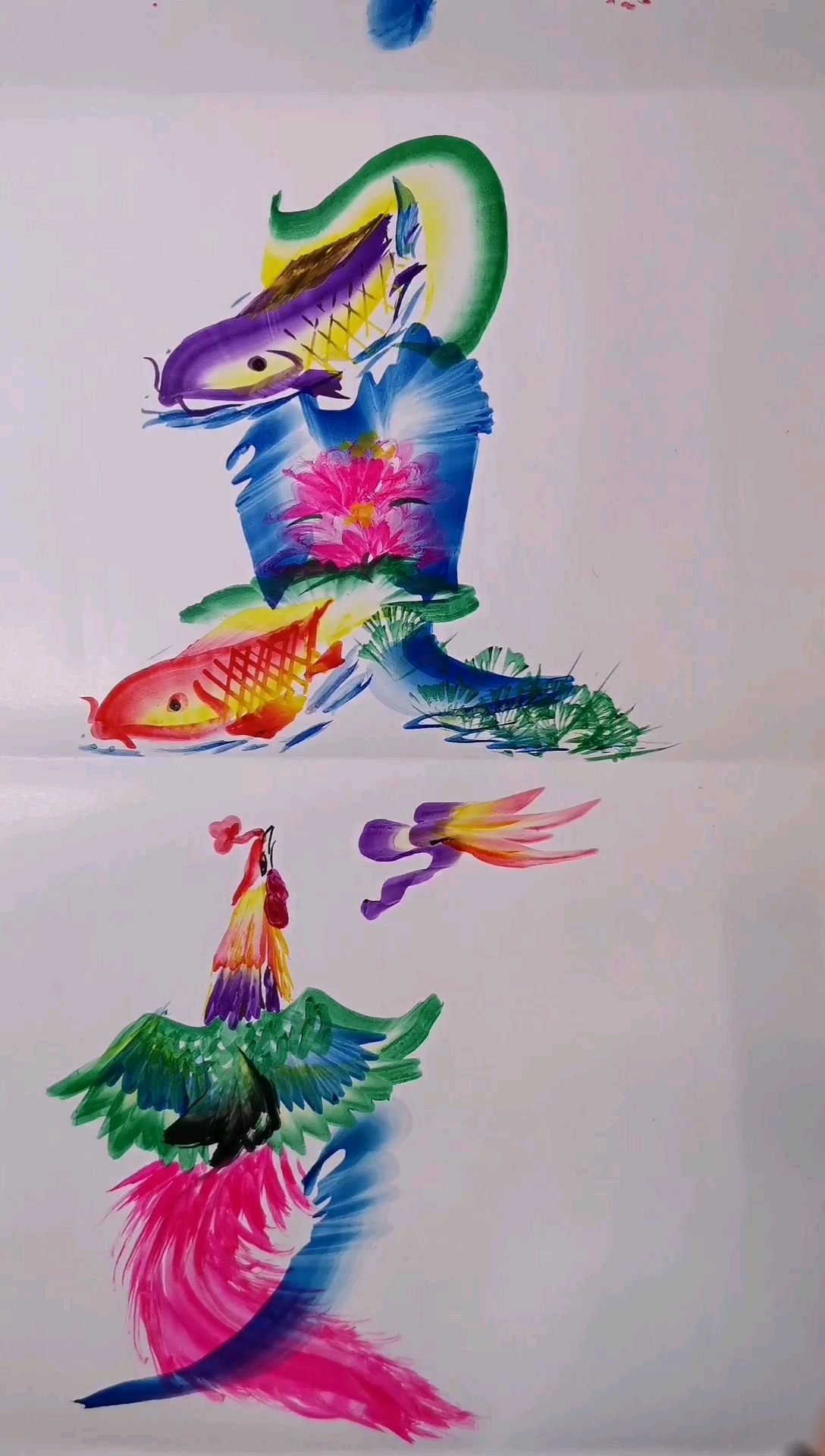 高手在民间#不负好时光  传统手艺龙凤花鸟字