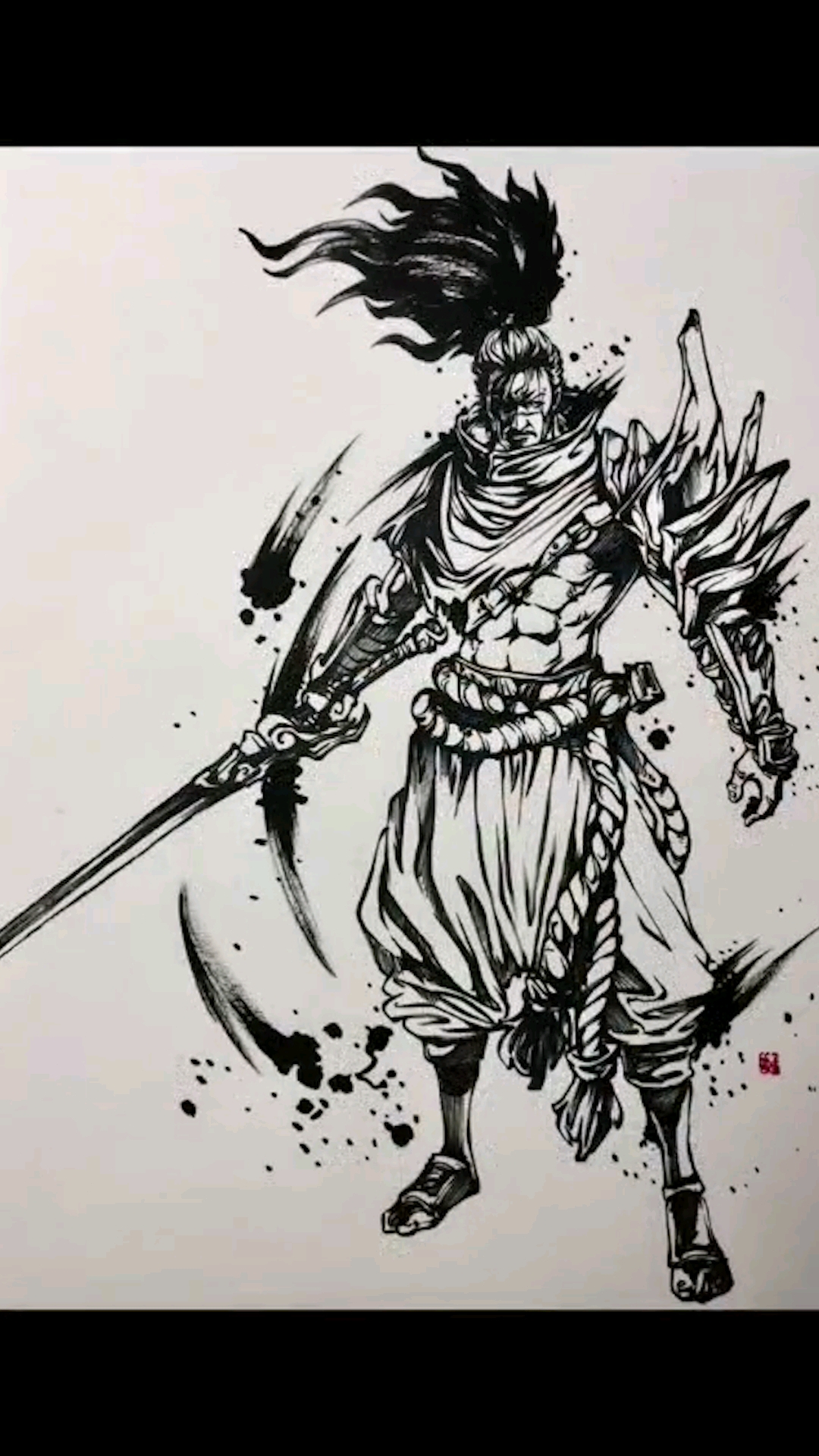 中秋#【英雄联盟手绘】疾风剑豪:我的剑比什么都重要,除了美酒!