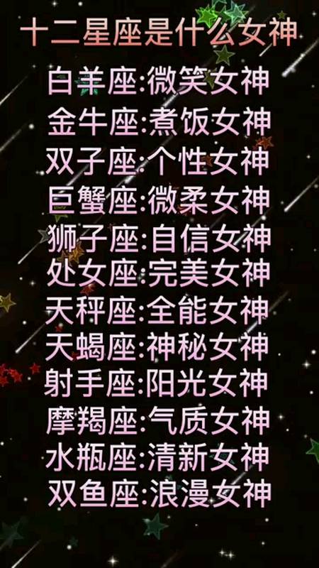 十二星座分别是什么女神?星座妹妹们快来对号入座啦!