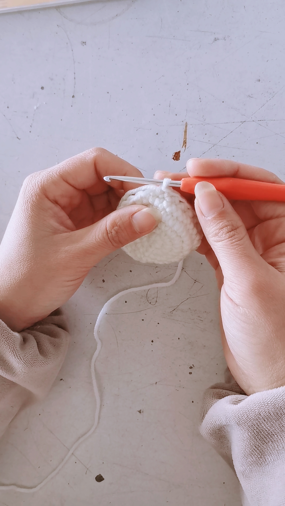 钩针基础针,短针隐形减针的钩法