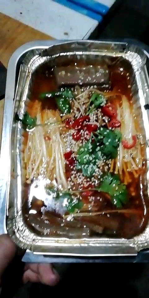 锡纸鸭血金针菇