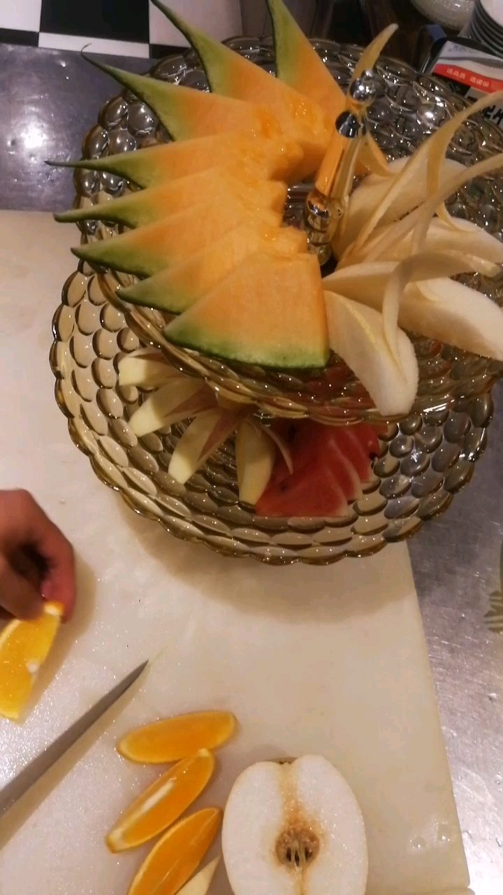 美食#西餐厅果盘切法