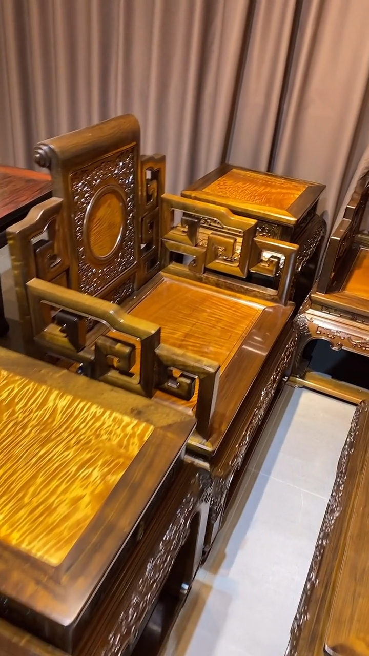 古典红木家具#金丝楠木沙发