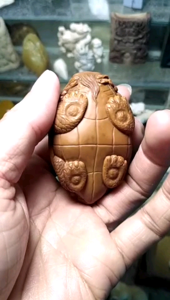 进口橄榄核雕龙龟!