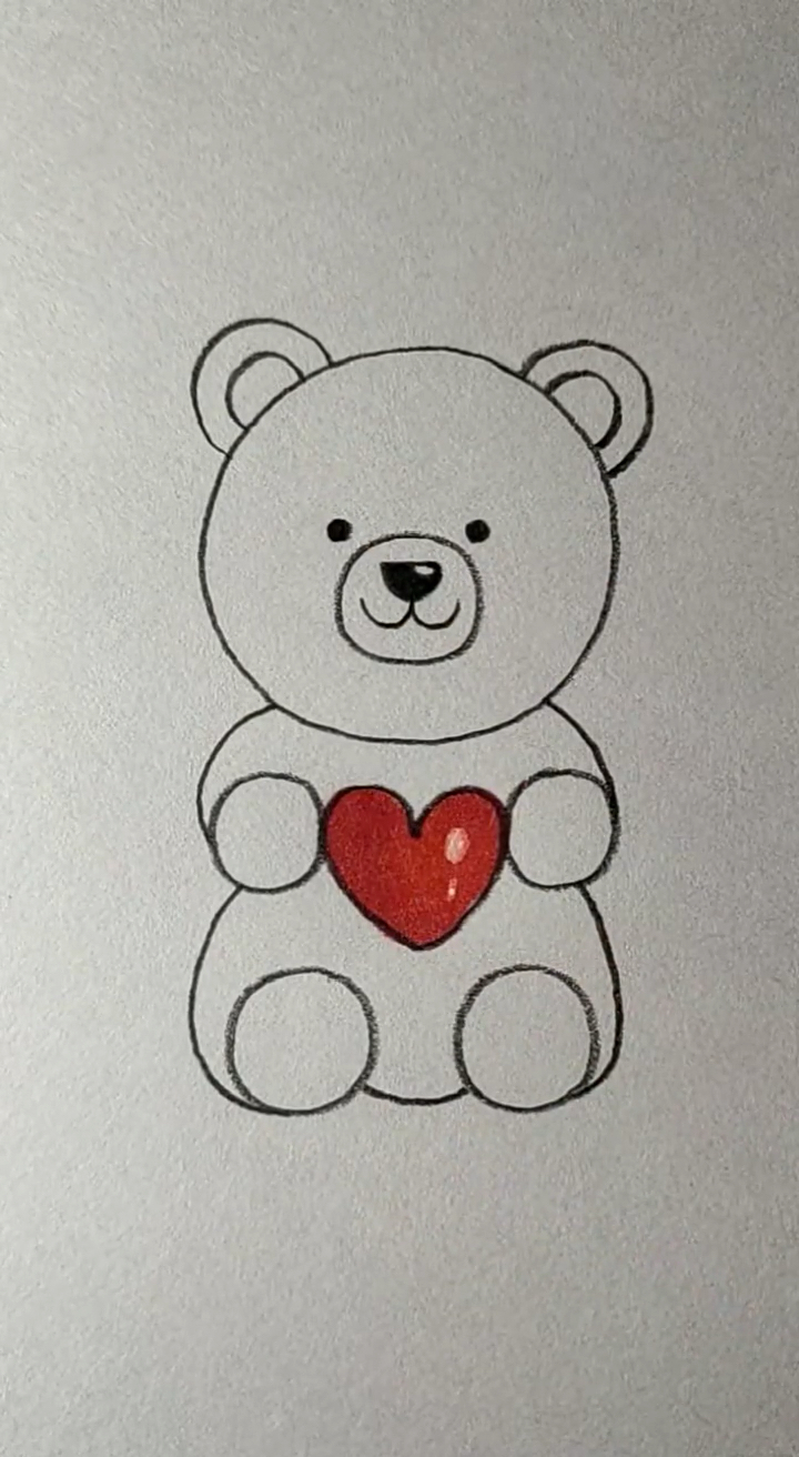 简笔画#用6个0画小熊宝宝