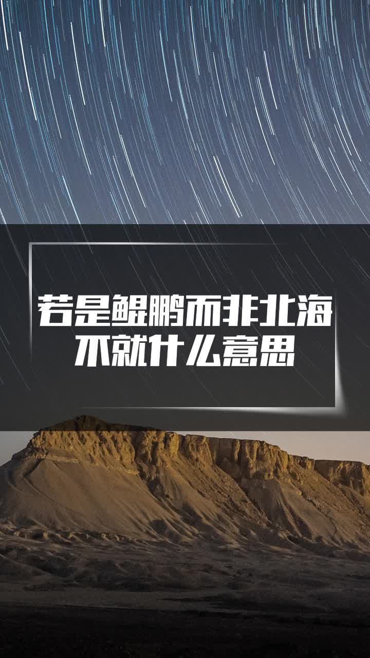 若是鲲鹏而非北海不就什么意思