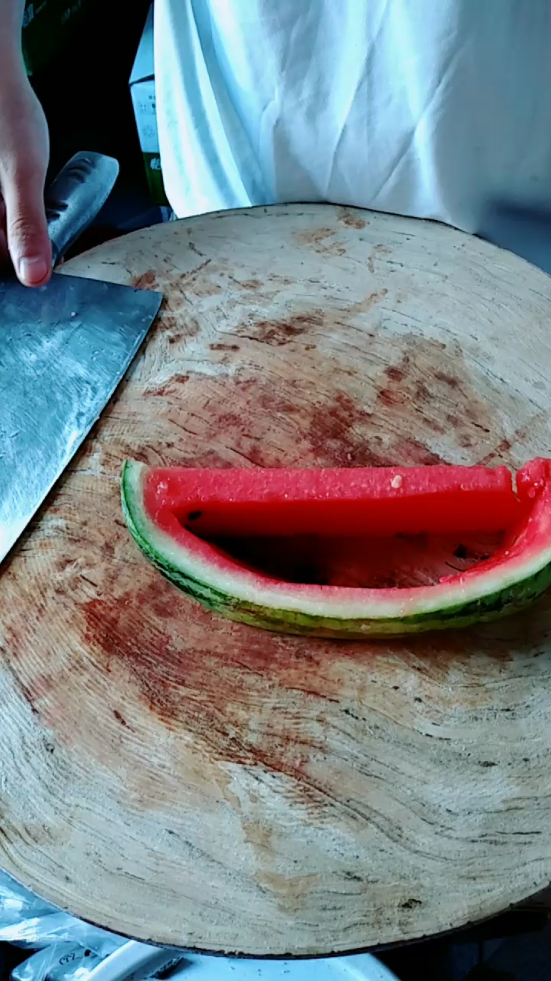 吃瓜群众#切三角西瓜