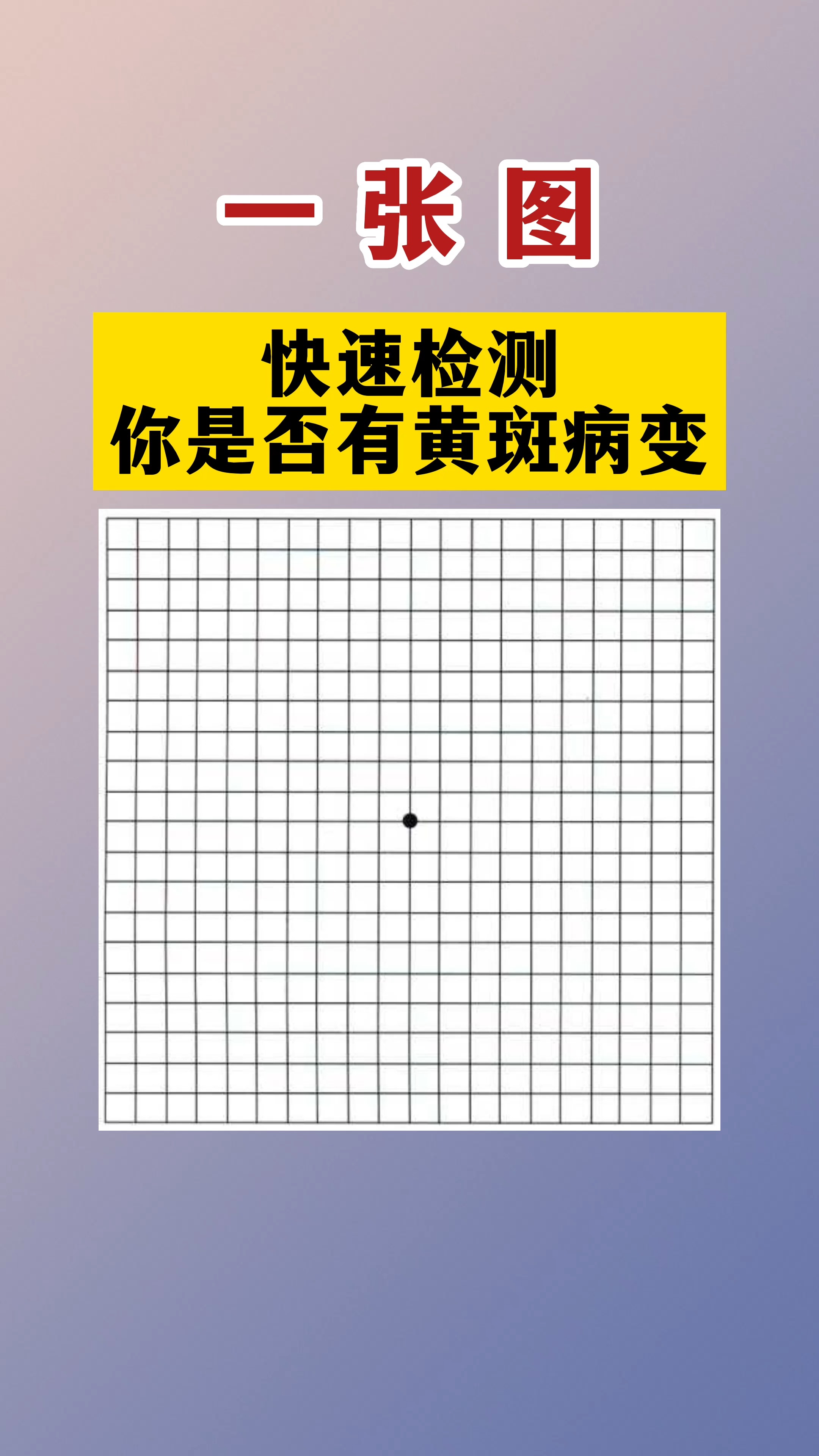 健康养生一张图快速检测你是否有黄斑病变