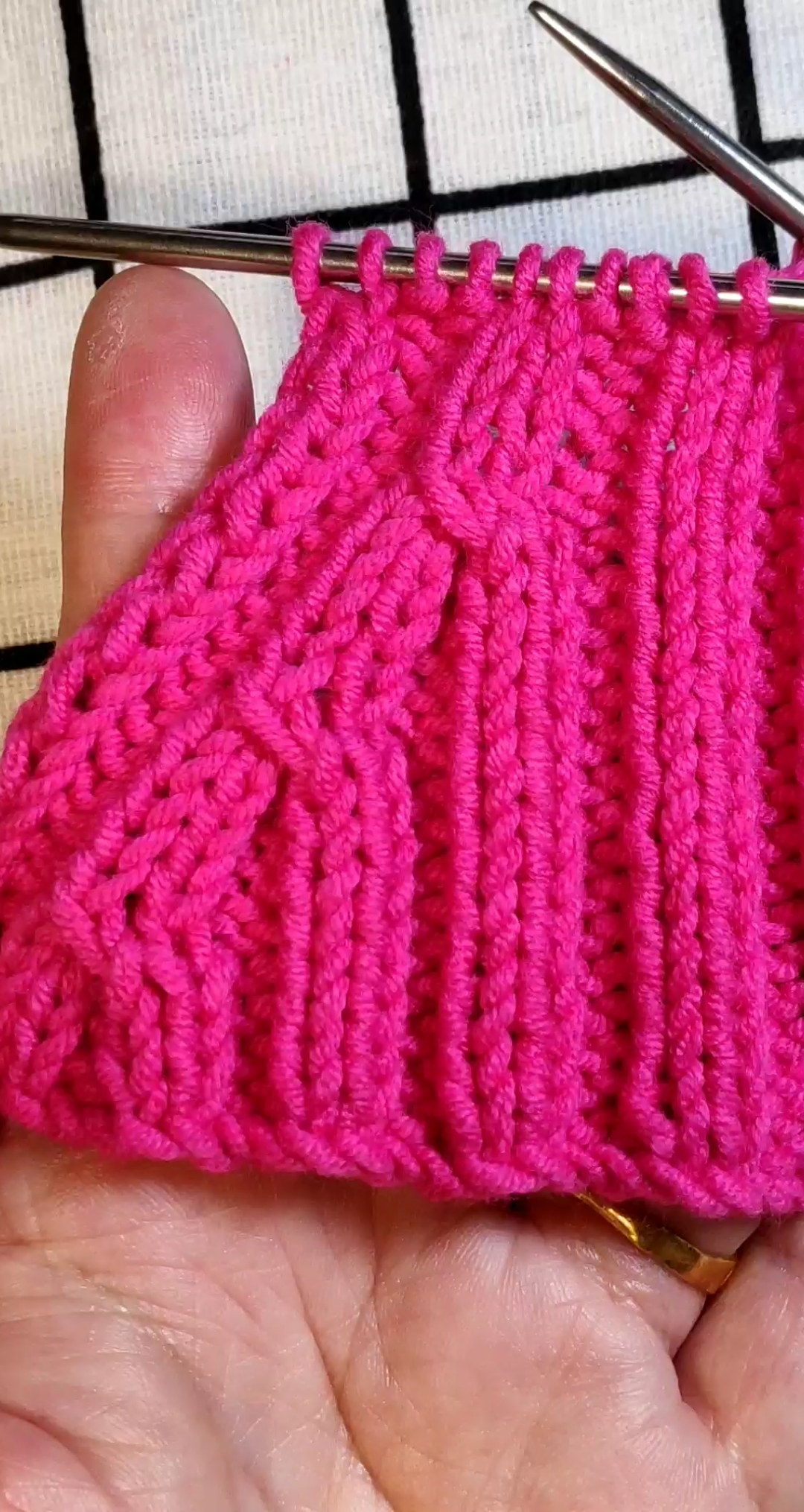 手工编织毛衣#双罗纹左边收小燕子针教程