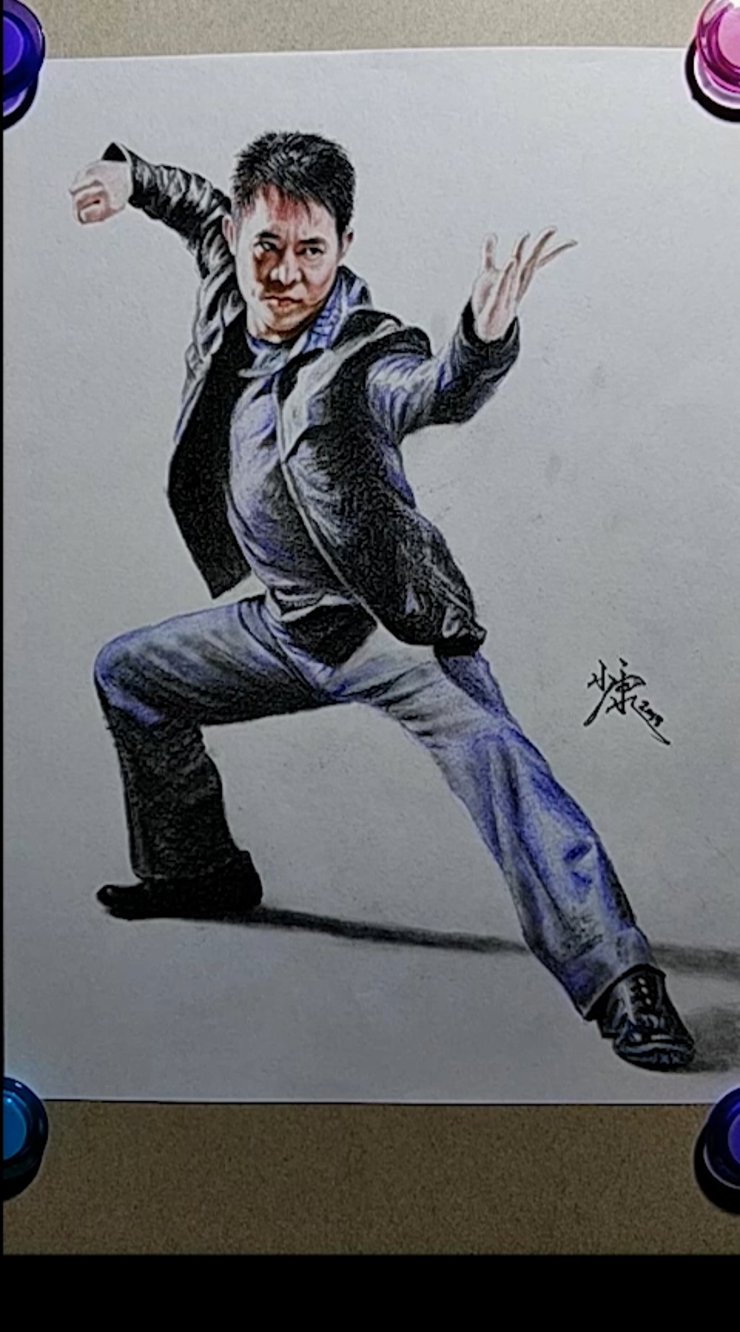 寻找最牛手艺人#画李连杰,全过程