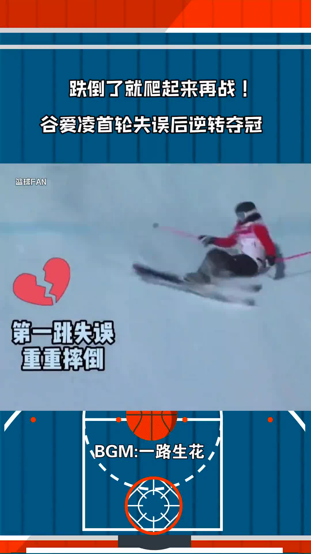 跌倒了就爬起来再战谷爱凌首轮失误后完成逆转夺冠