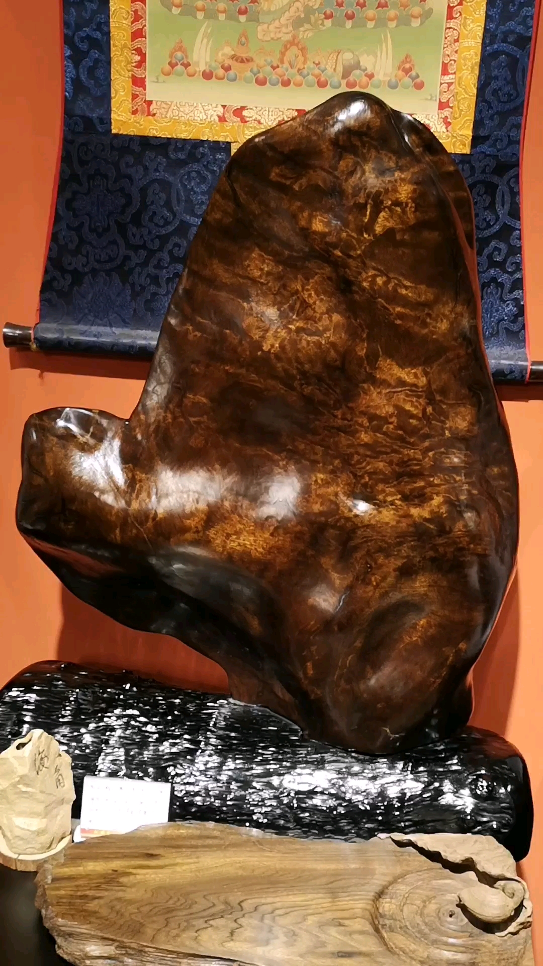 金丝楠乌木满花摆件