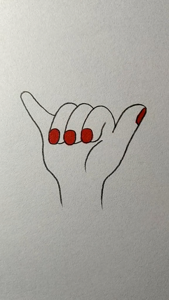 简笔画#用666画6的手势