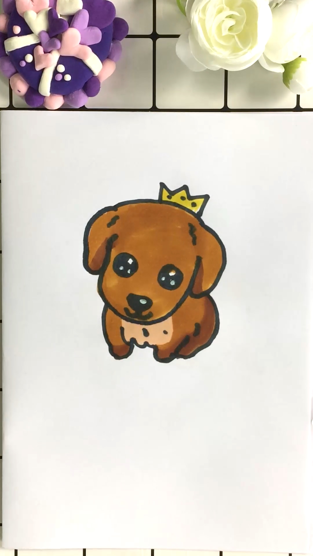 中国好青年#小泰迪简笔画,湿漉漉的眼神,可爱