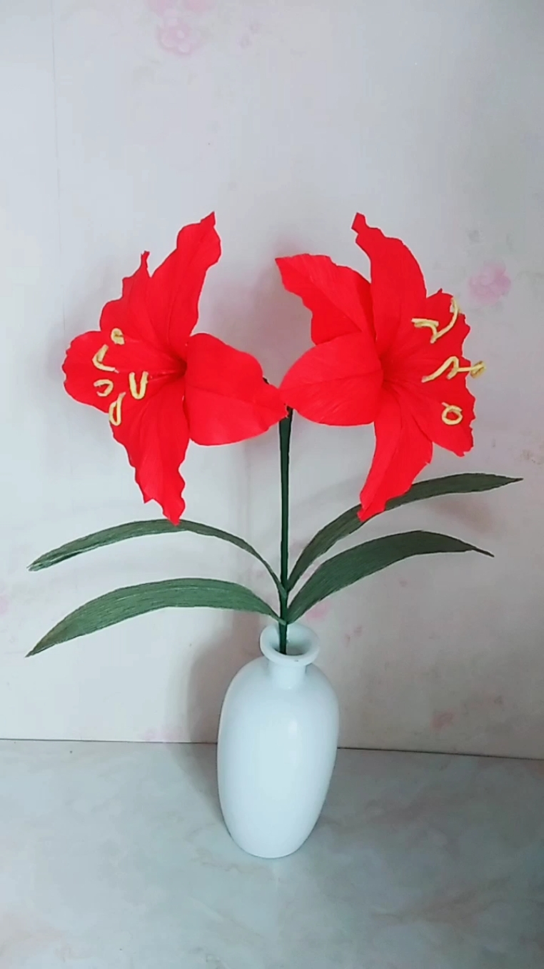 皱纹纸红花的制作方法图片