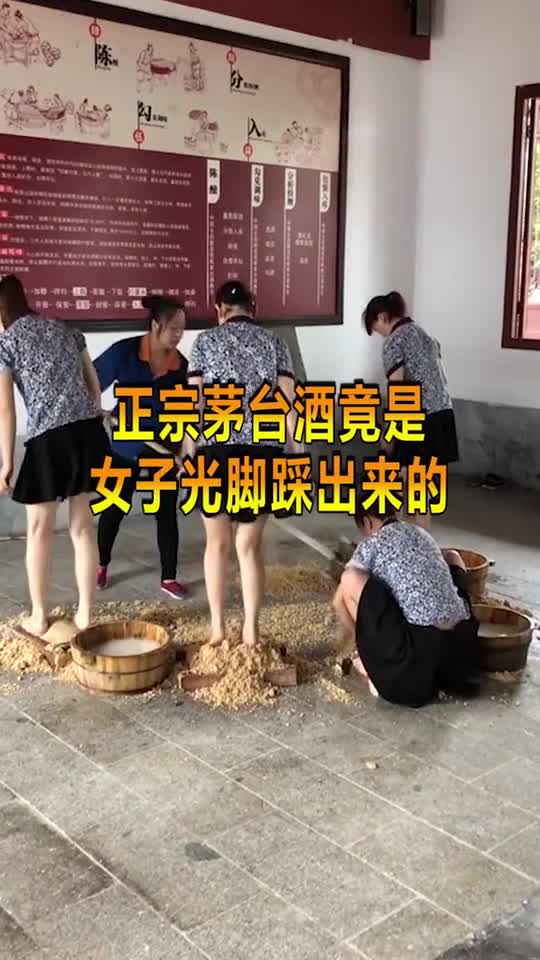 正宗茅台酒,都是女子光脚踩出来的,网友这能喝