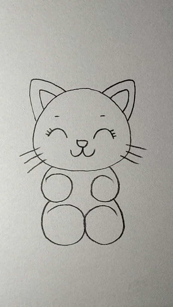 简笔画#用0四个6画开心的小猫