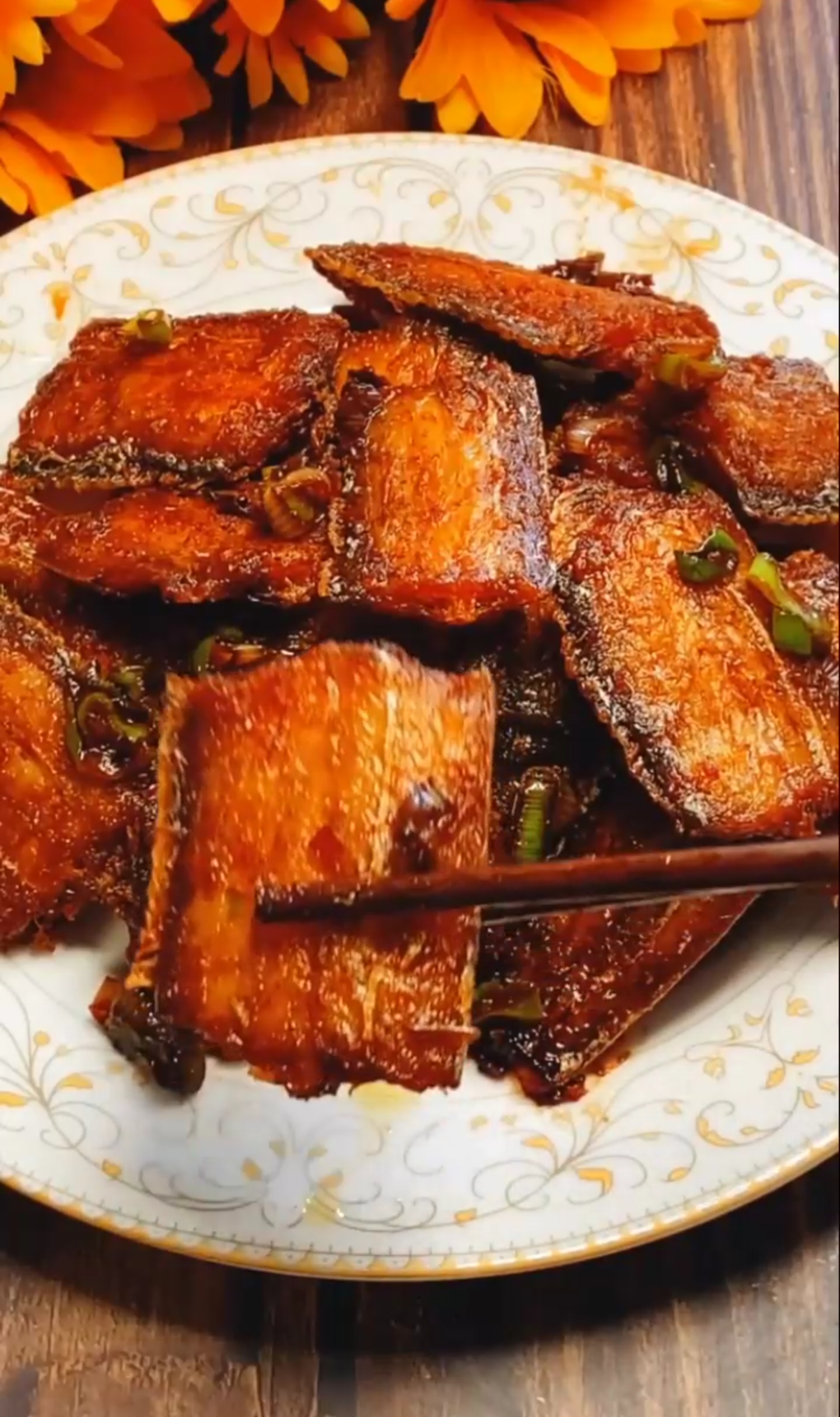 自制家庭美食#年夜菜干烧带鱼 干煸带鱼这样做才是最香最好吃的