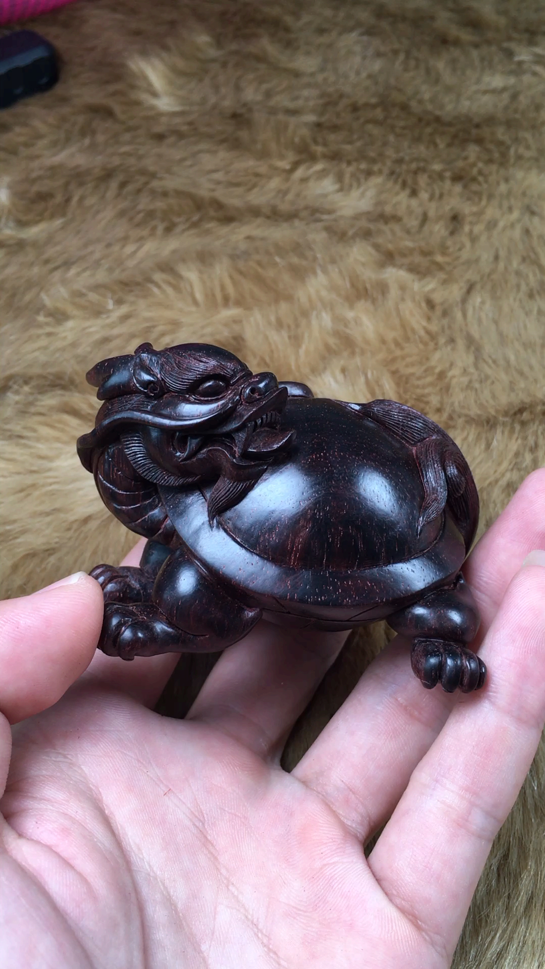 海南黄花梨湖南工百艺款龙龟