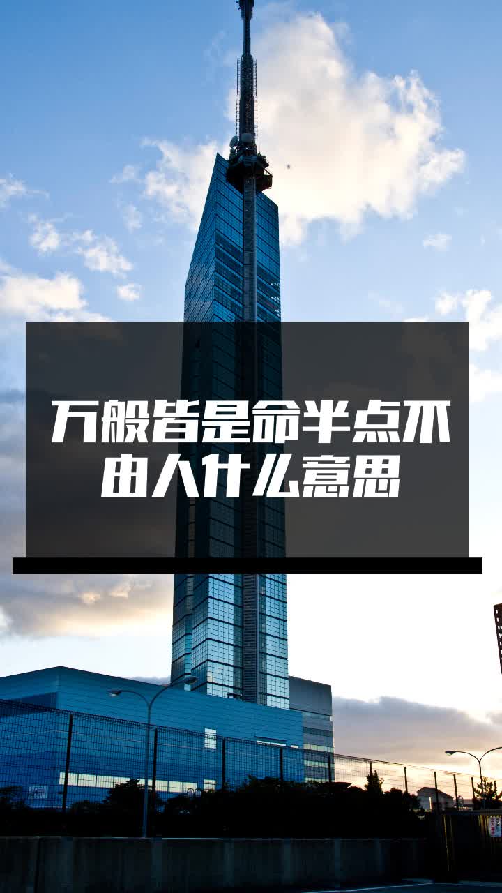 万般皆是命半点不由人什么意思