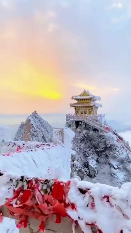 旅行#老君山讓人震撼不止雲海,還有雪景#最美的風景