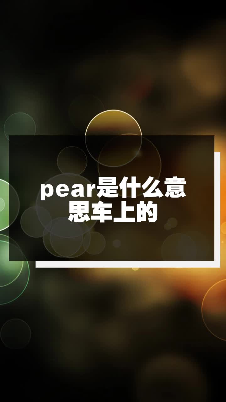 pear是什么意思车上的
