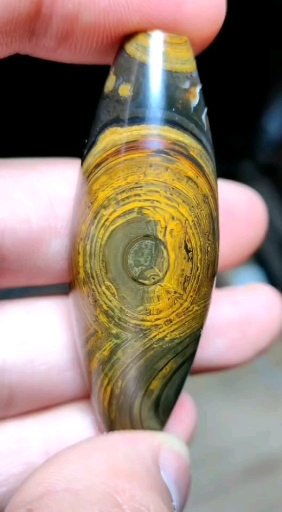 蒙天珠#一眼正中,玉化极好,大眼里有图腾(精品蒙天珠)温馨提示有