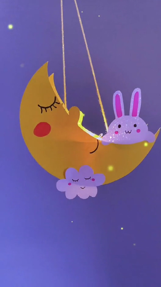 创意手工用卡纸和矿泉水瓶做个好看的月亮灯太有中秋氛围了