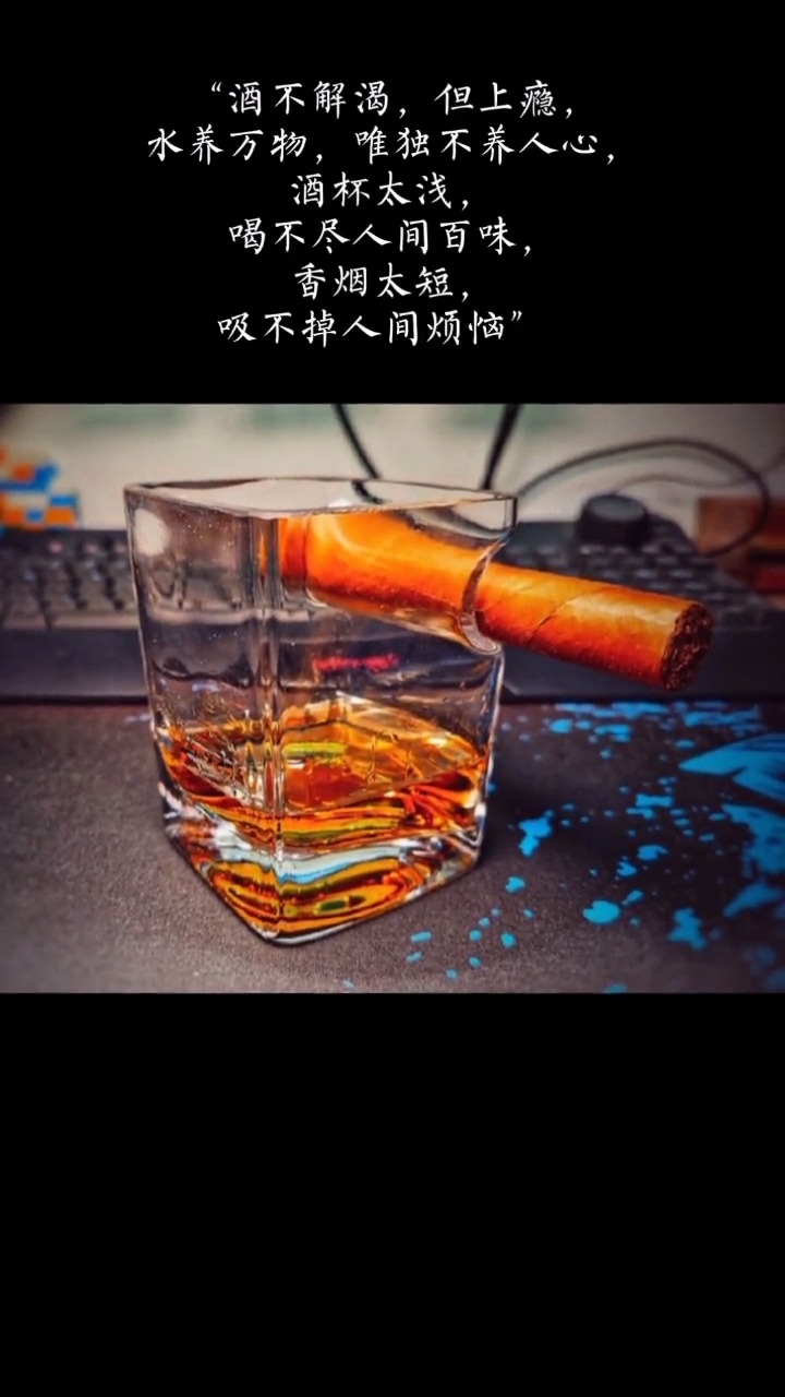 文案#酒杯太淺喝不盡人間百味,香菸太短,吸不掉人間煩惱!