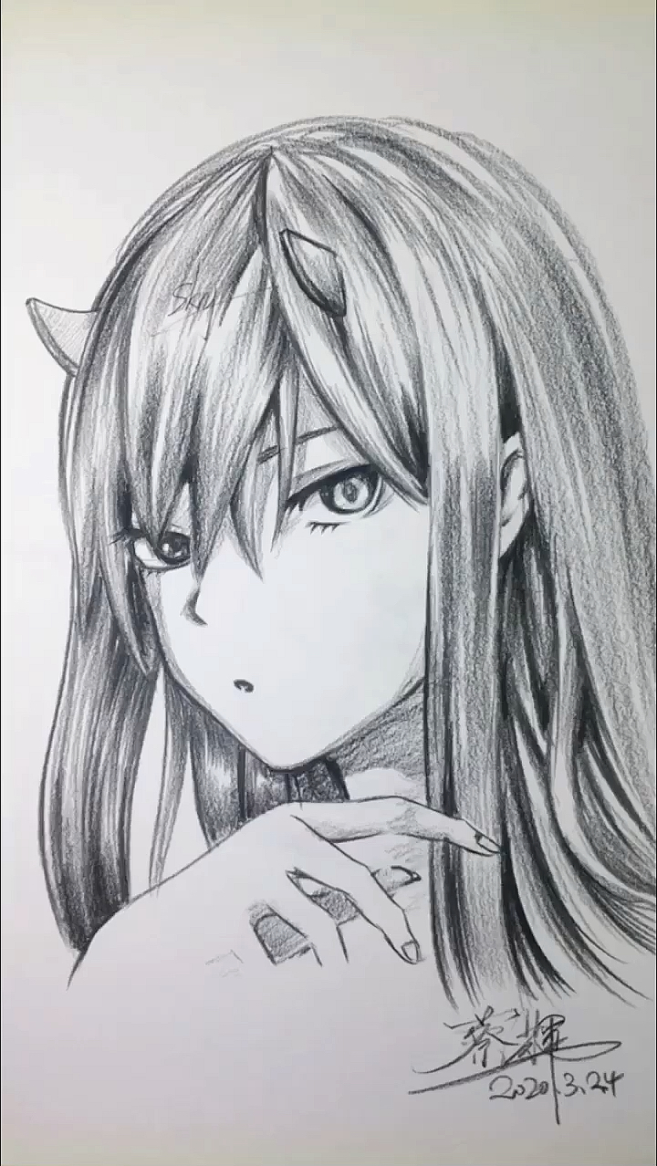 寻找最美漫画脸#教你手绘02动漫人物头发画法.