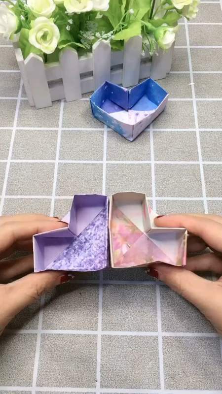 手工制作#用纸叠一个收纳盒,小巧又好用-全民小视频