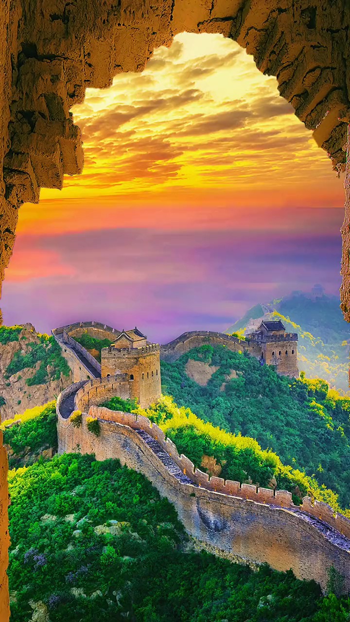 这就是被称为世界八大奇迹的,万里长城,你们觉得他壮观吗,风景,万里