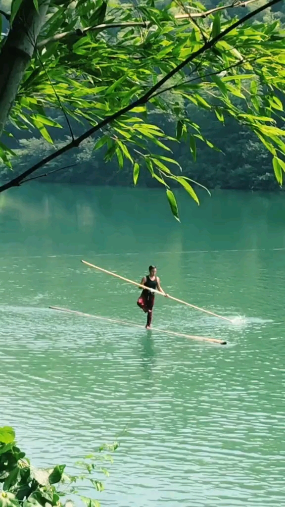 金鸡独立水上漂