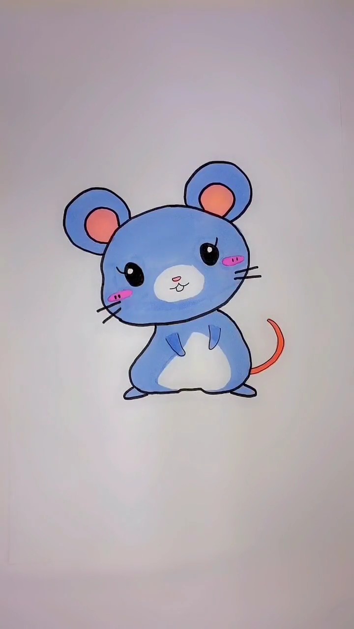 一起来画一只小老鼠吧,涂完颜色也太可爱了吧