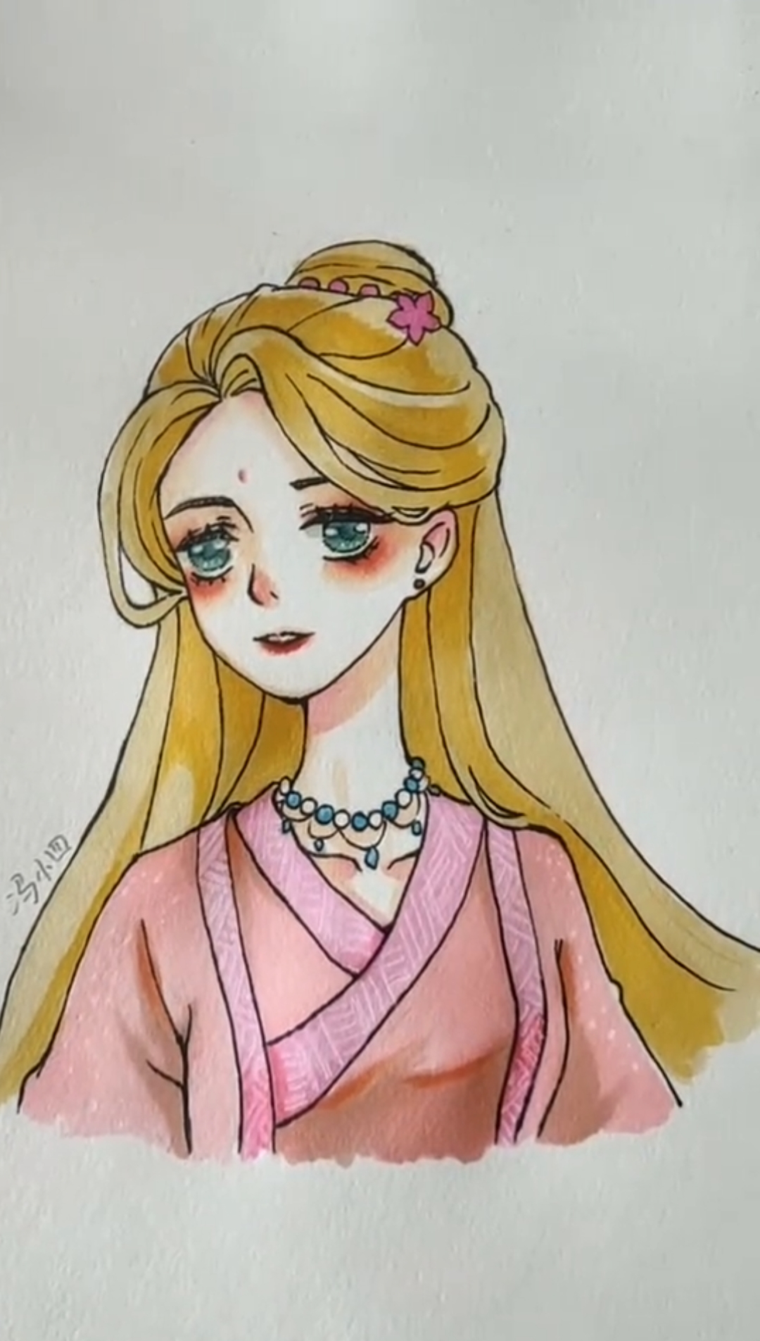 画了一个长发公主