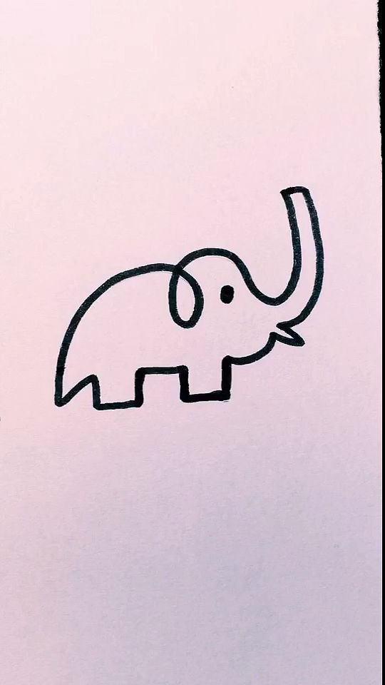 简笔画#一笔画小象