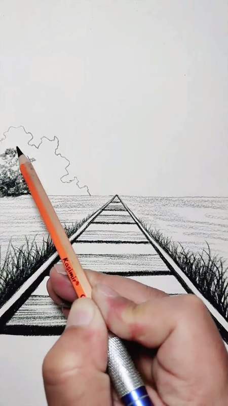 铁路轨道的画法,简单又好看,你学会了吗